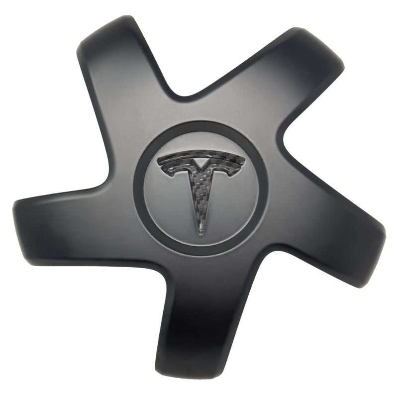Custom Cut Graphics Wheel Decals for Tesla Refresh (Highland) Model 3 (2024 to Current), 18-in Photon & 19-in Nova, 5-pc Set (Carbon Fiber) - Image 1